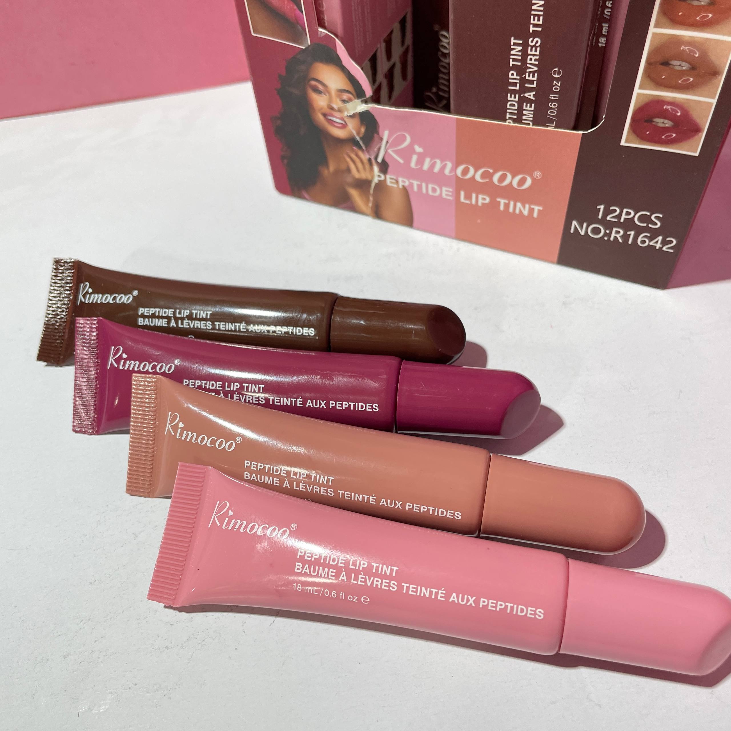 تینت لب  ۴ رنگ (سرخابی، قهوه‌ای، صورتی، گلبهی)